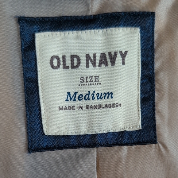 Old Navy Mustard Yellow Women's Pea Coat Wool Medium Double Breasted - Picture 7 of 8